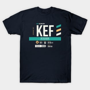 Reykjavik (KEF) Airport Code Baggage Tag T-Shirt